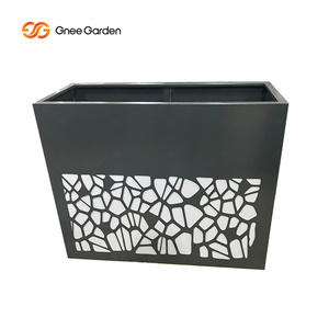 Jardinière d'extérieur carrée contemporaine en acier thermolaqué 100x50x50 cm - Product Image 2