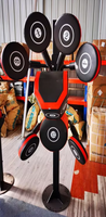 Station de boxe commerciale réglable DF01, support de sac de frappe robuste noir et rouge, certifié CE, logo personnalisé pour salle de sport et fitness