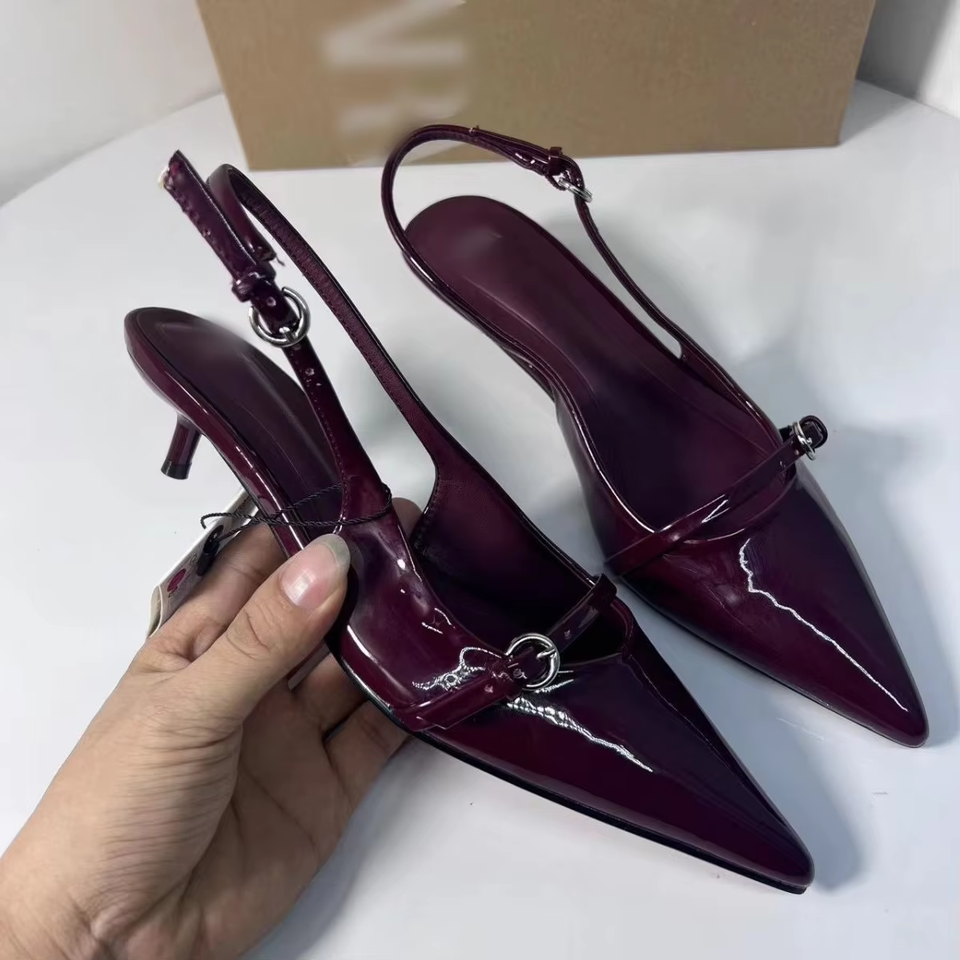 F1114 Za Shoes Hot Sale Women Shoes Black Red Gold Bridal Dress Heels Classic Ladies Pumps Stock Official Middle Heeled Sandals