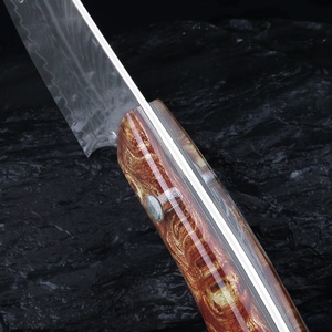 มีดพกพาเหล็กดามัสกัสสแตนเลสแบบปรับแต่งได้ พร้อมด้ามไม้ G10 สำหรับการเอาชีวิตรอดทางยุทธวิธี การล่าสัตว์ EDC DIY และ OEM มีจำหน่าย - Product Image 5