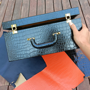 Boîte pour cadeau avec cuir de crocodile en cuir PU grande boîte cadeau logo personnalisé énorme boîte cadeau vide - Product Image 4