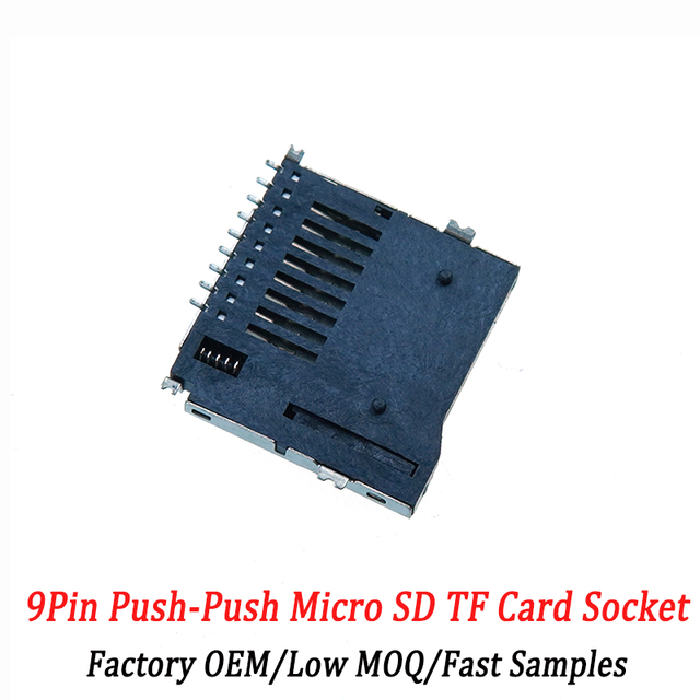 9Pin Push-Push Micro SD TF Card Socket Outer Solder SMT Memory Card Connector 502774-0891 for PCB Mount