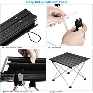 <span class=keywords><strong>Table</strong></span> <span class=keywords><strong>pliante</strong></span> <span class=keywords><strong>de</strong></span> <span class=keywords><strong>camping</strong></span> ultralégère, moderne, en aluminium, facile à transporter, pour extérieur, plage, ferme/entrepôt - Product Image 5