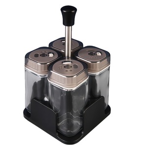 Conjunto de Potes de Vidro Ecológicos Syh2056 com Suporte Giratório para Temperos, Pimenteiros, Sal, Açúcar, Ervas e Condimentos - Product Image 2