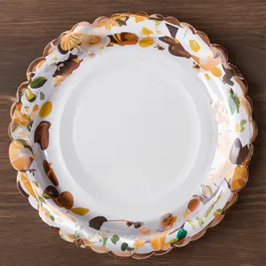 Индивидуальные экологически чистые одноразовые фруктовые бумажные тарелки для свадебного торта
