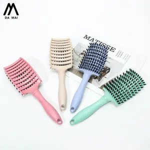 Nuevo cepillo de pelo de plástico rosa azul verde negro enredo ventilado ocho filas cepillo de pelo de pulpo desenredar para mujeres