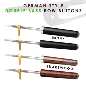 Pièces de rechange en bois de serpent et ébène pour archets de <span class=keywords><strong>contrebasse</strong></span>, boutons de grenouille et vis de style allemand avec œillet en laiton - Product Image 6