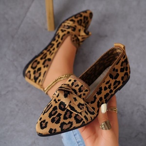 Women's Plus Size Fashion Printed Pointed Toe Slip-On Mesh <b>Flats</b> Winter Autumn Spring <b>Summer</b> Casual Shoes with Bow PU Insole - Product Image 1