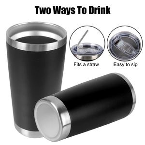 20oz Stainless Steel Thermal Water Bottle Mug Classic Design Insulated Leakproof Beer <b>Cups</b> with Lids for Travel - Product Image 3