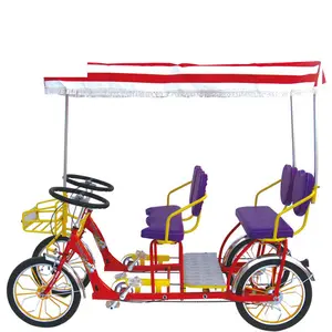 Bicicleta de carretera de 4 ruedas para adultos, asiento de Turismo, tandem