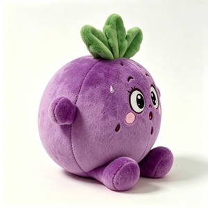 Customized Cute Purple Radish Plush Toy, Soft Round Beetroot Stuffed Animal, Adorable Fluffy Vegetable Plushie Pillow - Product Image 5