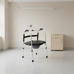 Deambulatore Pieghevole di Alta Qualità con Sedile e Apertura per WC, Aiuta Anziani e Disabili <span class=keywords><strong>a</strong></span> Camminare e Stare in <span class=keywords><strong>Piedi</strong></span> in Sicurezza - Product Image 4