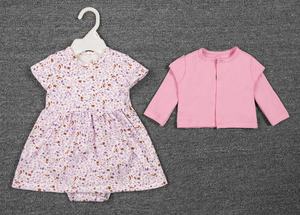 <span class=keywords><strong>Baby</strong></span> <span class=keywords><strong>Girl</strong></span> Dress Set Hot Sale Knielanges Säuglings kleid mit gesticktem Blumenblumen-Print-Design - Product Image 2