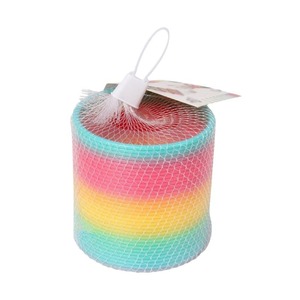 Jouet en spirale élastique arc-en-ciel, grande taille, jeu d'empilage en PVC pour enfants de 3 ans et plus, emballage en filet - Product Image 3