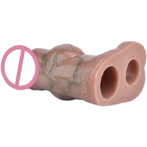SXXY Lifelike Realistic Male Penis Enlargement Device Knot With Anti-drop Silicone Cock Cover Extender Sex Toy for Couples - Product Image 3