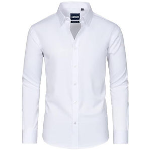 Chemises pour hommes sur mesure de haute qualité, coupe ajustée, <span class=keywords><strong>chemise</strong></span> longue de bureau, séchage rapide, anti-rides, chemises blanches pour hommes, formelles - Product Image 1