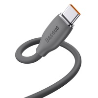 Jelly Kabel Data USB Tipe C 100W, Kabel Data Pengisian Daya Cepat Gel Silika Cair