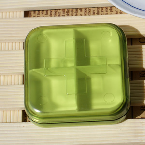Mini Portable Pillbox Four Compartment Cross Shaped Red Travel Medicine Case Foldable With Lid - Product Image 2