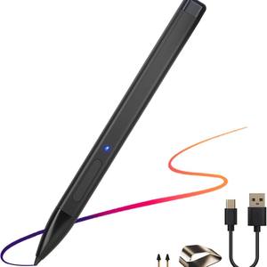 Stylo mince <span class=keywords><strong>2</strong></span> pour Microsoft <span class=keywords><strong>Surface</strong></span> Pro 12/11/10/9/8/7/6/5/4/X Book 4096 Effaceur de pression Clic droit Rejet de la paume Pointe en graphite - Product Image 1