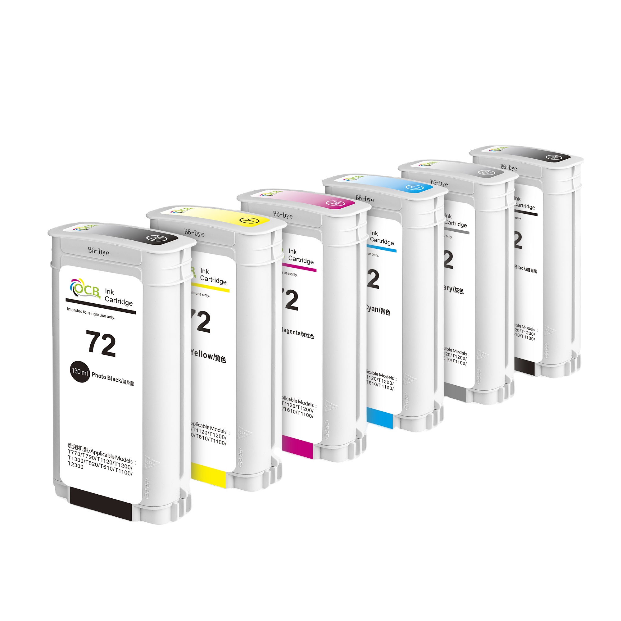 OCBESTJET 72 совместимые чернильные картриджи для принтера HP Designjet 130 T1100 T610 T1110 T1120 T1200 T1300 T2300 T770 T790 T795