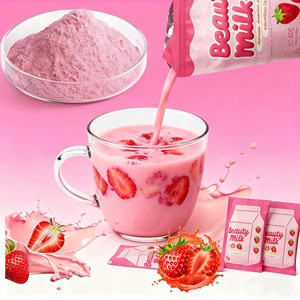 Kedatangan Baru 2025 Bubuk Susu Kecantikan Wajah Rendah Gula Rasa Stroberi Kolagen Terhidrolisis Premium Asam Hialuronat Vitamin C Antioksidan - Product Image 4