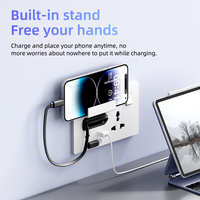 Enchufe de Pared USB Tipo-C Universal de Carga Rápida KSQ 20W, Cable de Carga Retráctil, Diseño Moderno para PC, Interruptores y Enchufes para el Hogar 2