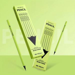 Crayons en bois noir avec corps vert, crayons promotionnels pour enfants, vente en gros, crayons de qualité supérieure en boîte avec logo personnalisé pour les écoles - Product Image 2