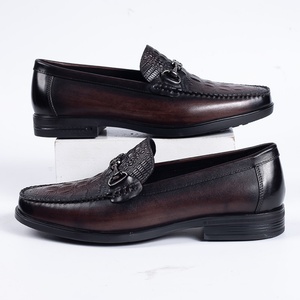 Mocasines de Cuero Genuino para Hombre, con Punta Cuadrada, Estampado Animal, Estilo Casual de Negocios, Hebilla Metálica, Suela de Goma Acolchada - Product Image 3