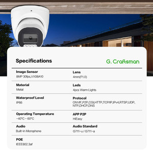 Caméra IP POE Dôme GR-HBFW-M8X G.Craftsman avec capteur CMOS 1/1.8" 4K <span class=keywords><strong>8MP</strong></span> Super Starlight, objectif F1.0, vision nocturne couleur intégrale, NVR - Product Image 2