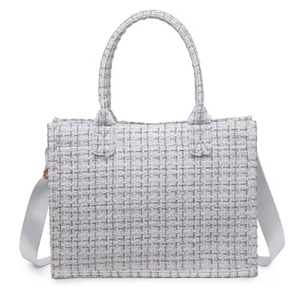 Personnalisation mode femmes shopping fourre-tout sacs à main marque crochet rayé toile Tweed <span class=keywords><strong>tartan</strong></span> femmes sacs à bandoulière - Product Image 6