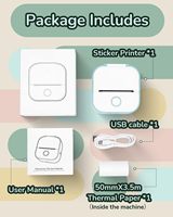 Phomemo T02 Pocket 53mm Printer penerimaan termal portabel Mini produk stok resolusi 203dpi
