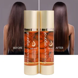 Óleo para cabelo de argan no atacado vegan, óleo de argan suave anti-frizz para cabelos