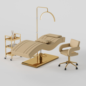 เตียงนวดสแตนเลสหุ้มกำมะหยี่ใหม่จากโรงงาน DM ขายส่ง เตียงต่อขนตาสีดำ เตียงสปาหน้า - Product Image 3