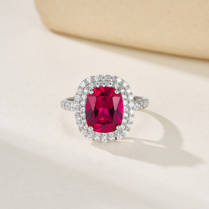 Exquisite Women's S925 Sterling Silver Rhodium Plated Classic Ruby <b>Wedding</b> <b>Ring</b> - Product Image 3