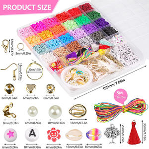 5700 pièces 6mm 24 couleurs <span class=keywords><strong>perles</strong></span> d'argile Bracelet faisant Kit plat rond <span class=keywords><strong>perles</strong></span> d'argile entretoise <span class=keywords><strong>Heishi</strong></span> <span class=keywords><strong>perles</strong></span> pour la fabrication de bijoux perle coquille - Product Image 1