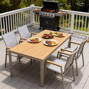 Ensemble <span class=keywords><strong>de</strong></span> table <span class=keywords><strong>et</strong></span> <span class=keywords><strong>de</strong></span> chaises <span class=keywords><strong>de</strong></span> balcon extérieur moderne <span class=keywords><strong>et</strong></span> durable pour <span class=keywords><strong>jardin</strong></span>, cour, hôtel - Product Image 1
