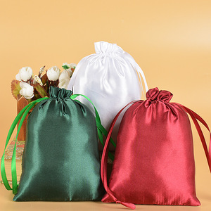 Sac de rangement anti-poussière double doublure en satin de soie écologique avec cordon de serrage pour bonnet de voyage et masque de nuit, idéal pour un usage quotidien - Product Image 2