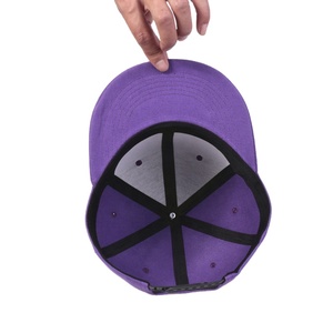 Casquette Snapback Classique Violette Unie Style Hip Hop à Visière Plate, Réglable, Taille Adulte, 6 Panneaux - Product Image 6