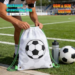 Custom Foldable Waterproof <b>Drawstring</b> <b>Backpack</b> Bags for Gym Traveling Yoga Outdoor Sports Soccer - Product Image 2