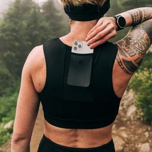 Soutien-gorge de sport push-up à bretelles fines, dos croisé, fermeture avant, style racerback, avec coussinets rembourrés discrets, idéal comme haut de maillot de bain. - Product Image 3