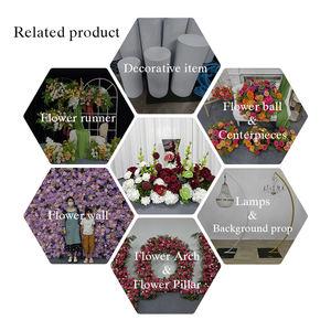 Arreglo Floral de Rosas Artificiales de Seda Rojo Oscuro y Blanco, para Regreso a Clases, Boda, Pasillo, Soporte de Flores para el Suelo, Hecho a Mano - Product Image 5