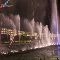 Fuente de Agua para Espectáculos Optimum Show, Proyección 3D, Mapeo de Pantalla, Jets, Fuente Danzante para Exteriores, Luces RGB DMX 512, Acero Inoxidable