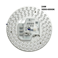 Module de lampe de plafond à LED SMD 2835 sur substrat en aluminium rond, dimmable, 3000-6000K, 120V, 24W, 2400LM, Ra80