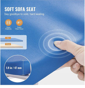Chaise de douche bariatrique bleue 550 LBS avec housse en coton, accoudoirs réglables, dossier en PU, siège large, 7 niveaux, tabouret de bain en aluminium de 1,4 mm pour <span class=keywords><strong>personnes</strong></span> âgées - Product Image 2