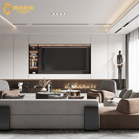 Meuble TV Moderne Minimaliste Personnalisé avec Portes Plates, Écologique, en Panneaux Massifs, Meuble de Rangement et de Présentation pour Salon, Console