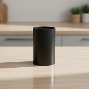 Knife <b>Block</b> <b>Plastic</b> 18cm 11cm Black with Bristle Insert - Product Image 3