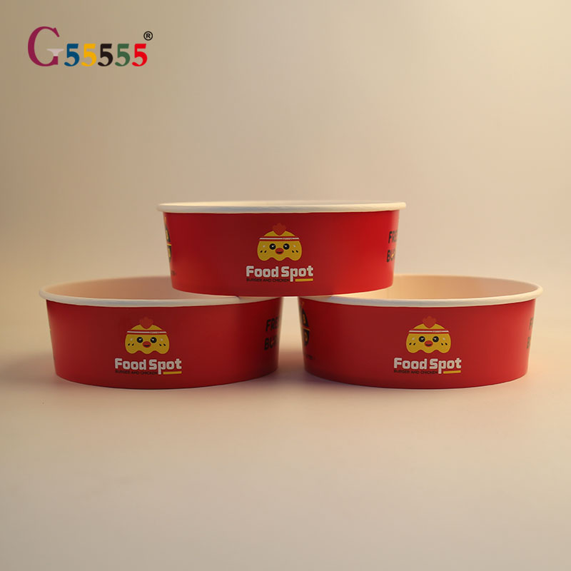 Biodegradable Single Wall Paper Bowl Custom Salad Bowl Greaseproof Waterproof Food Grade Recycled Materials For Fried Snacks