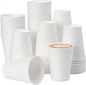 Tazas de café de papel para beber frío y caliente Papel de pared biodegradable de alta calidad para amantes del café Fiesta de negocios