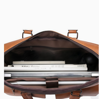 Sac à bandoulière pour ordinateur portable en cuir PU et cuir de vachette pour homme, léger, durable, imperméable et rigide