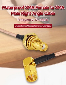 RF Jumper Pigtail rg316 SMA Nam để không thấm nước SMA nữ Nut vách ngăn uốn ăng-ten mất thấp cáp đồng trục 12 inch 30 cm - Product Image 2